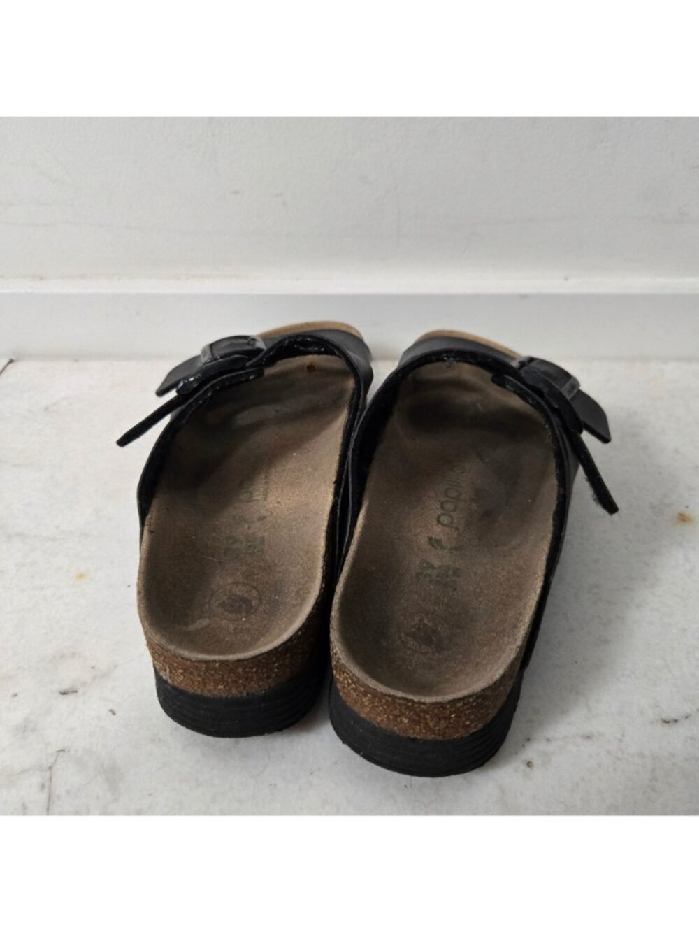 Birkenstock Papillio Arizona Size 8 Black Birko-Flor Platform Sandals Vegan - Picture 4 of 12